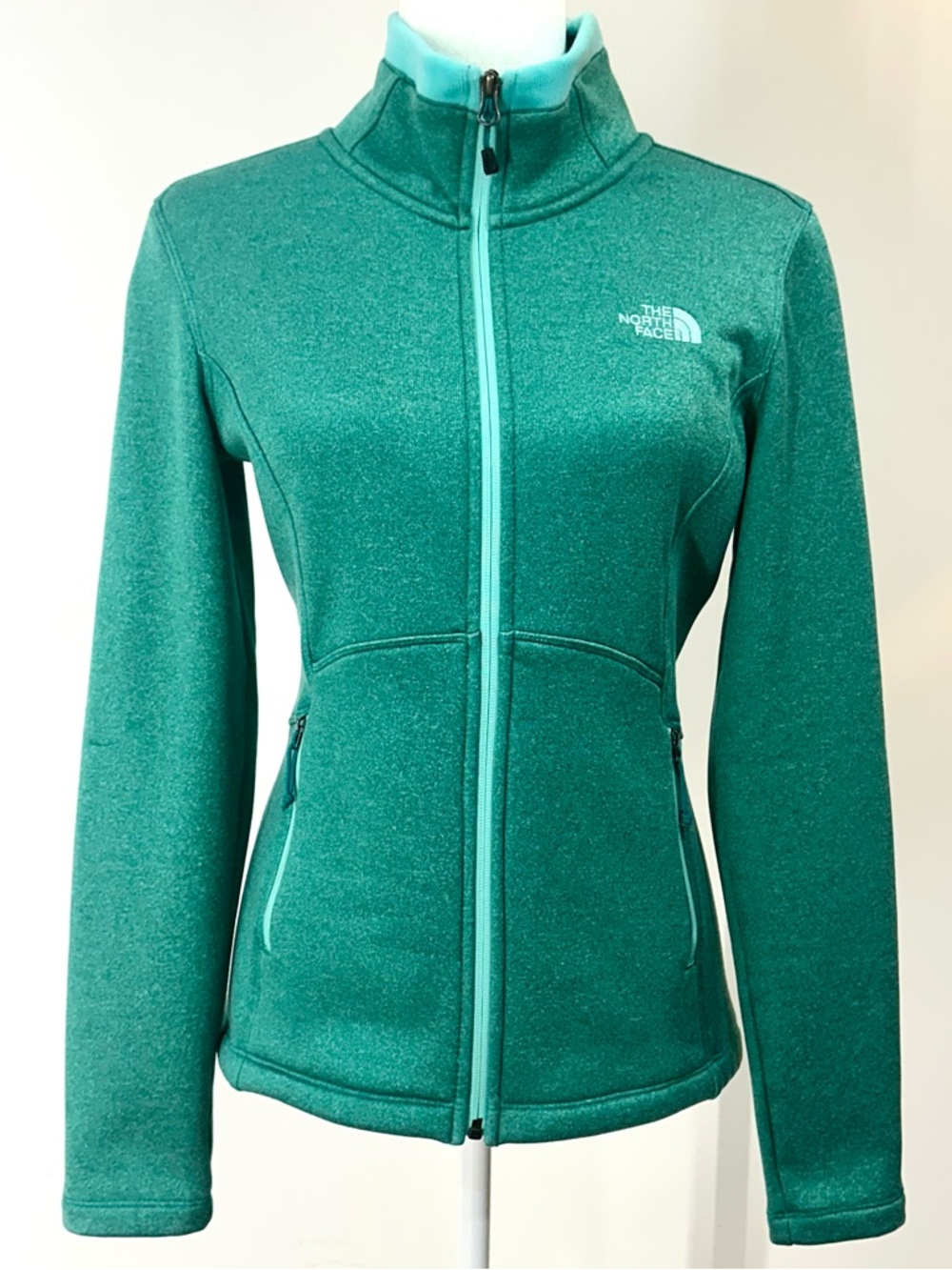 The North Face Fleece Jacket Women’s Small Full Zip Teal Green Lightweight